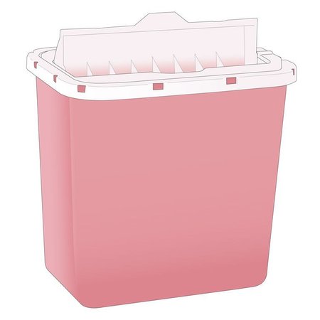 OASIS Sharps Container, 2 Gallons, Locking Top Flap, Polypropylene, 6 Per Pack SHARP-2GX6